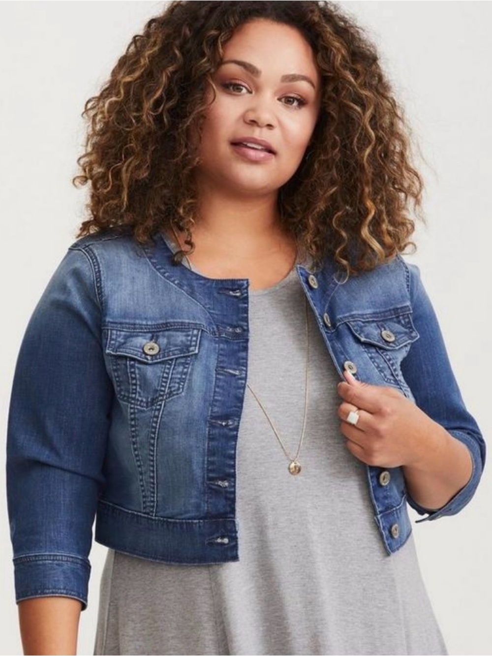 NWT Torrid Collarless Trucker Jean Jacket